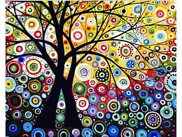 Malování podle čísel - Stromy štěstí - 40x50 cm