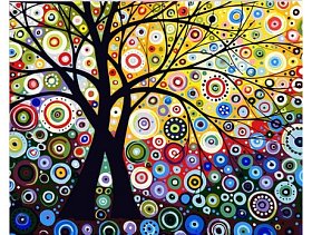 Maľovanie podľa čísel - Stromy šťastia - 40 × 50 cm