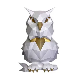 Papierový model 3D - sova biela
