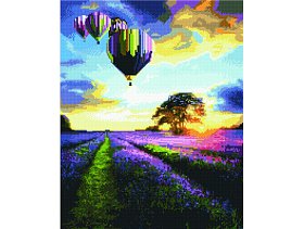 Diamantové maľovanie - Let balónem v Provance - 40 × 50 cm