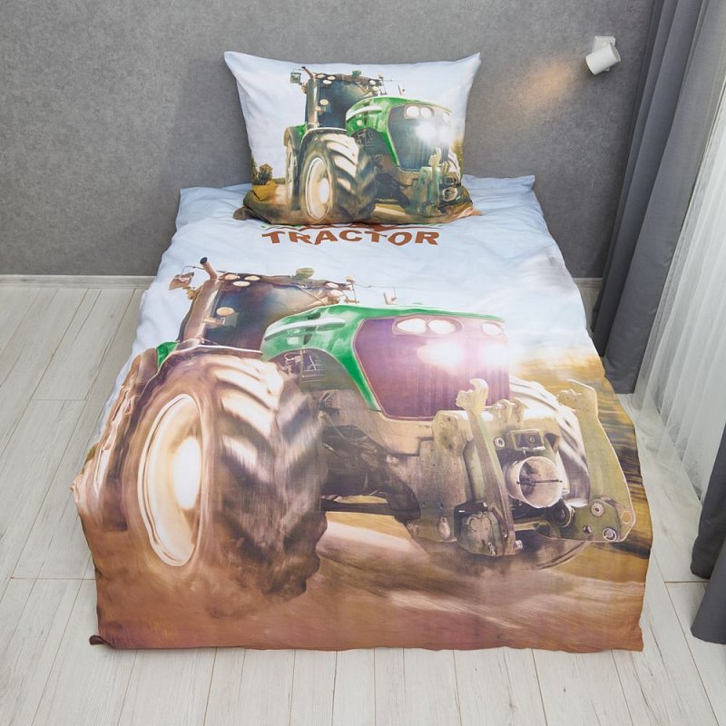  3D Bavlněné ložní povlečení 140x200+70x90 cm - Tractor