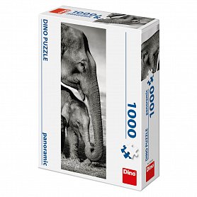 Sloni 1000 dílků - panoramatické puzzle