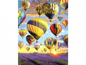Malování podle čísel - Létající balóny v oblacích - 40x50 cm