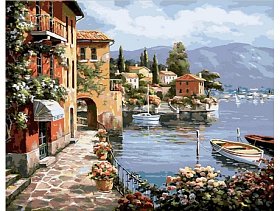 Maľovanie podľa čísel - Italské pobrežie - 40 × 50 cm