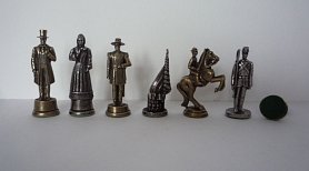Kovové šachové figurky Americké