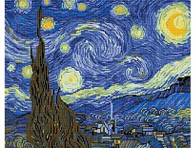 Diamantové maľovanie - Vincent van Gogh - Hviezdna obloha - 40 × 50 cm