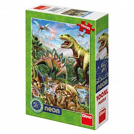 Svět dinosaurů svítící puzzle - 100 dílků XL