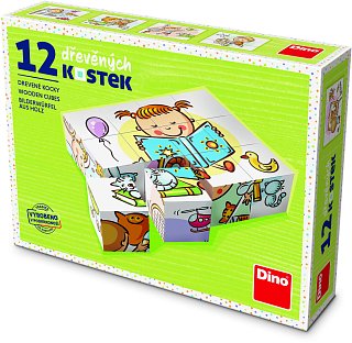 Drevené kocky Pekný deň - 12 kociek 