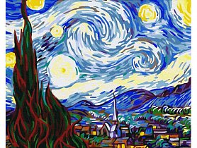Malování podle čísel - Hvězdná noc - Van Gogh - 40x50 cm