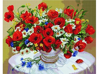 Diamantové maľovanie - Luční kvítí - 40 × 50 cm 